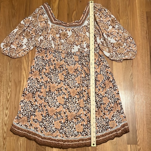 Orange Rust Floral Boho Peasant Flowy Dress‎ large - Picture 7 of 13